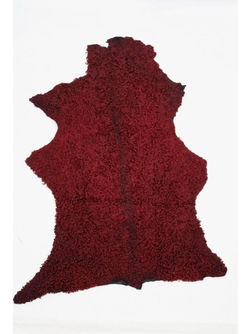 Showroom New Red Lamb Fur Hide Fur Skin Rug Carpet 44" X 31"
